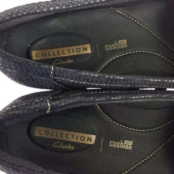 Clarks Collection Tasseled Loafer Womens Black Interest Reptilian Print 11N - Picture 7 of 13